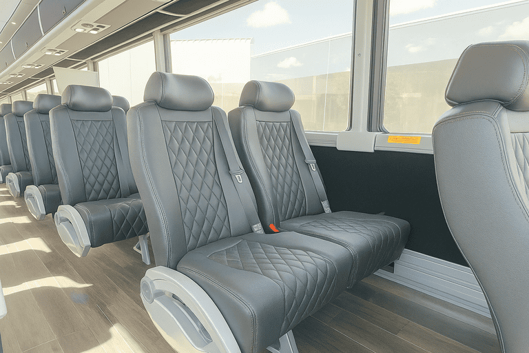 interior of Coach Bus Houston charter bus