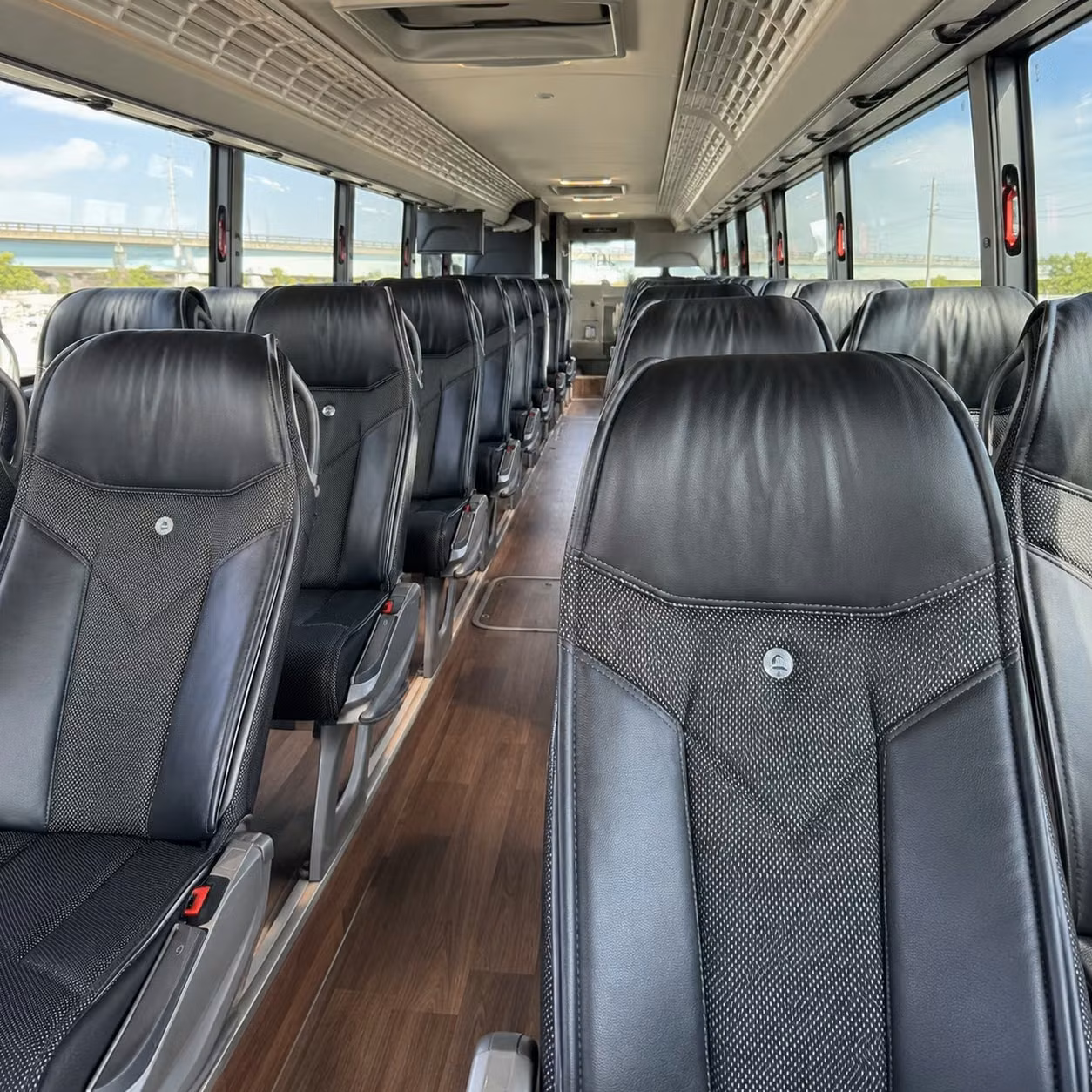 houston charter bus interior