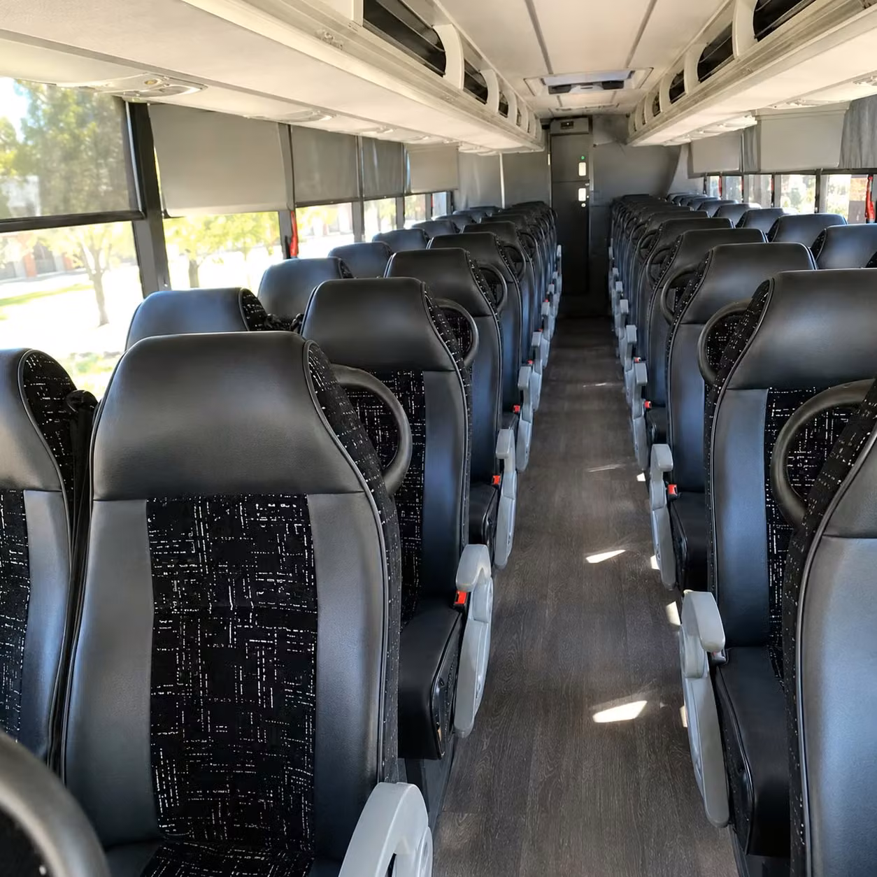 houston charter bus rental interior